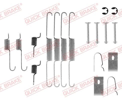 QUICK BRAKE Σετ βοηθ. εξαρτημάτων, σιαγόνες φρένου 105-0636 QUICK BRAKE 105-0636 γνήσια Σετ βοηθητικα εξαρτημάτων σιαγόνες φρένου Mazda III BK κόστος
