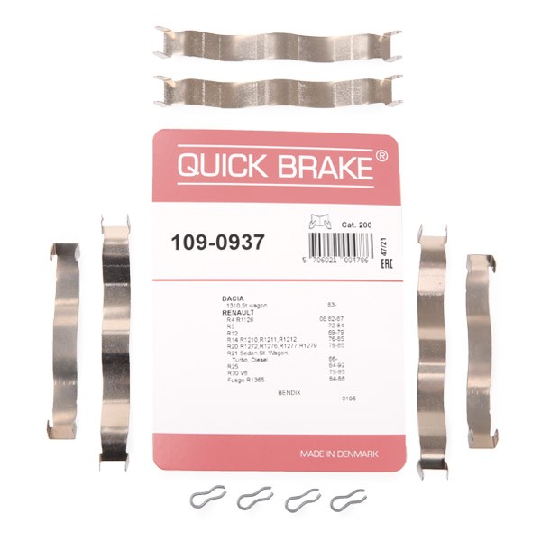 QUICK BRAKE Lisakomplekt, ketaspiduriklotsid 109-0937 QUICK BRAKE 109-0937 Lisakomplekt, ketaspidurikate 1410 Kombi hind