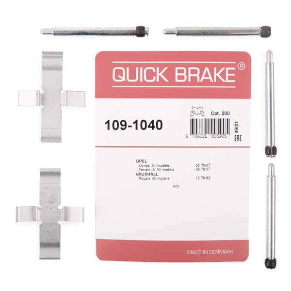 QUICK BRAKE Kit accessori, pastiglia freno 109-1040 QUICK BRAKE 109-1040 Kit accessori, pastiglia freno Classe E Camion pianale / Telaio (VF210) originale prezzo