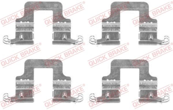 QUICK BRAKE Monteringssett, bremseklosser 109-1766 QUICK BRAKE Tibehørsett, skivebremse belegg AUDI 109-1766