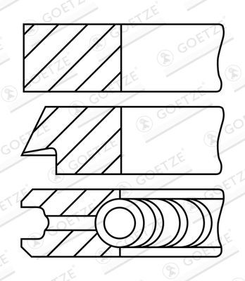 Kolvirõngakomplekt GOETZE ENGINE 08-148300-00 GOETZE ENGINE 08-148300-00: Kolvirõngad Audi A4 2007