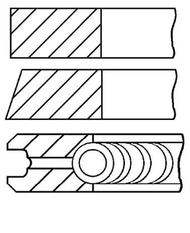 Jeu de segments de pistons GOETZE ENGINE 08-152000-00 GOETZE ENGINE 08-152000-00: Segment Peugeot PARTNER 2000