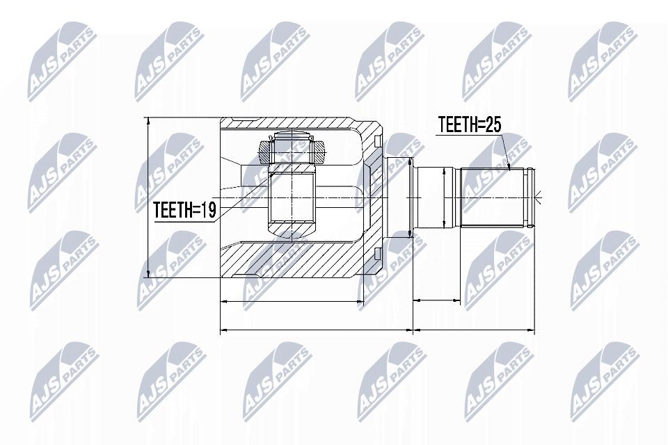 NTY Sada kĺbov hnacieho hriadeľa NPW-HY-518 Homokinetický kĺb NTY Hyundai SANTA FE NPW-HY-518