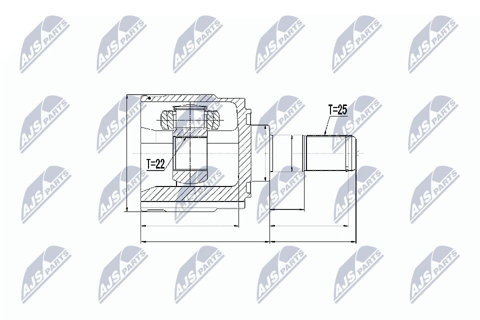 NTY Ledsats, drivaxel NPW-KA-314 Kia Rio 2 Drivknut NTY NPW-KA-314