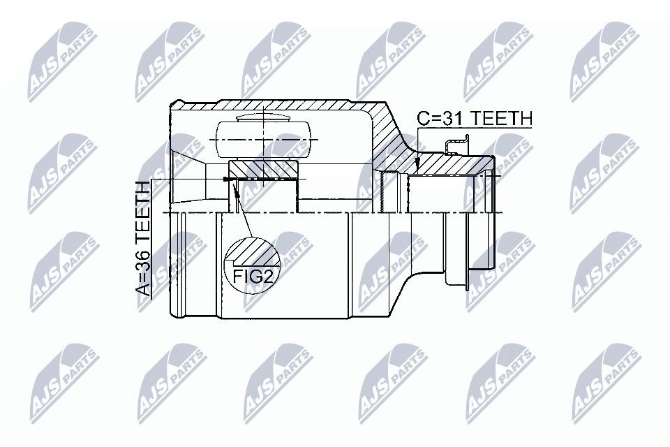 NTY Σετ άρθρωσης, άξονας μετάδ. κίν. NPW-MZ-046 NTY NPW-MZ-046 Σετ μπιλιοφόρου Mazda CX 9 TB σε χαμηλές τιμές