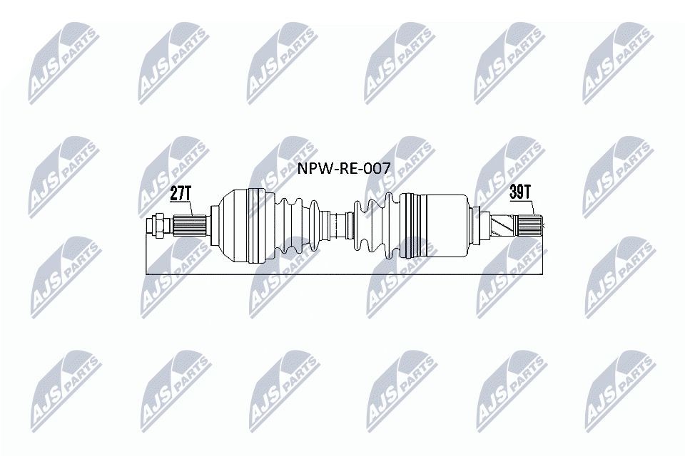 NTY Arbre de transmission NPW-RE-007 NTY NPW-RE-007 Cardan de transmission Toyota SIENNA d'origine