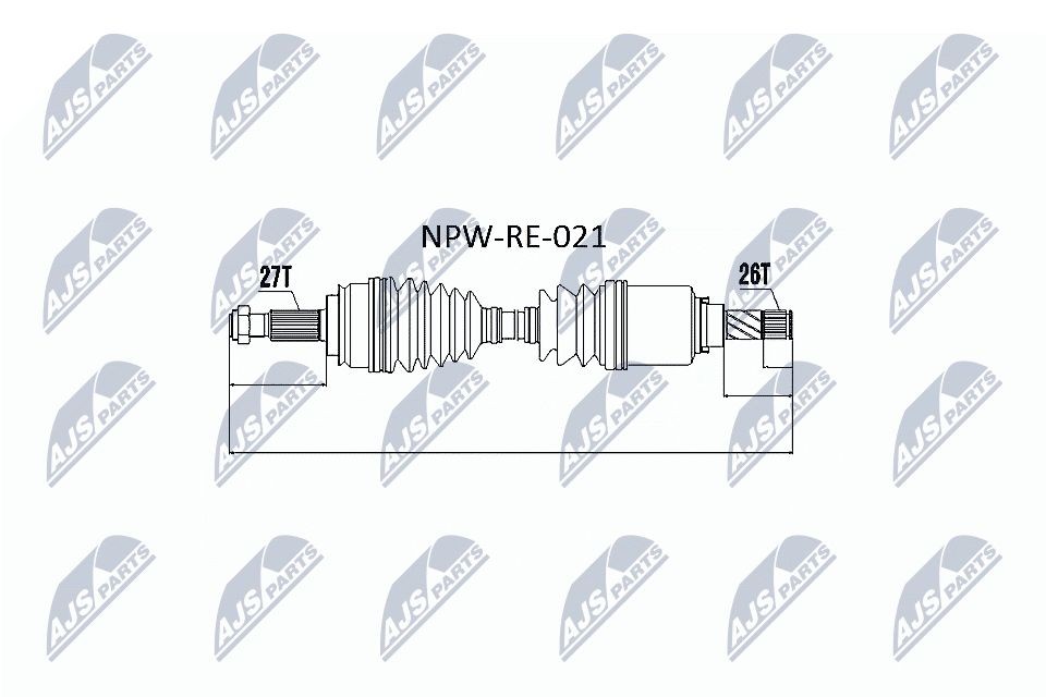 NTY Drivaksel NPW-RE-021 Drivaksel Renault FW0/1_ NPW-RE-021 NTY