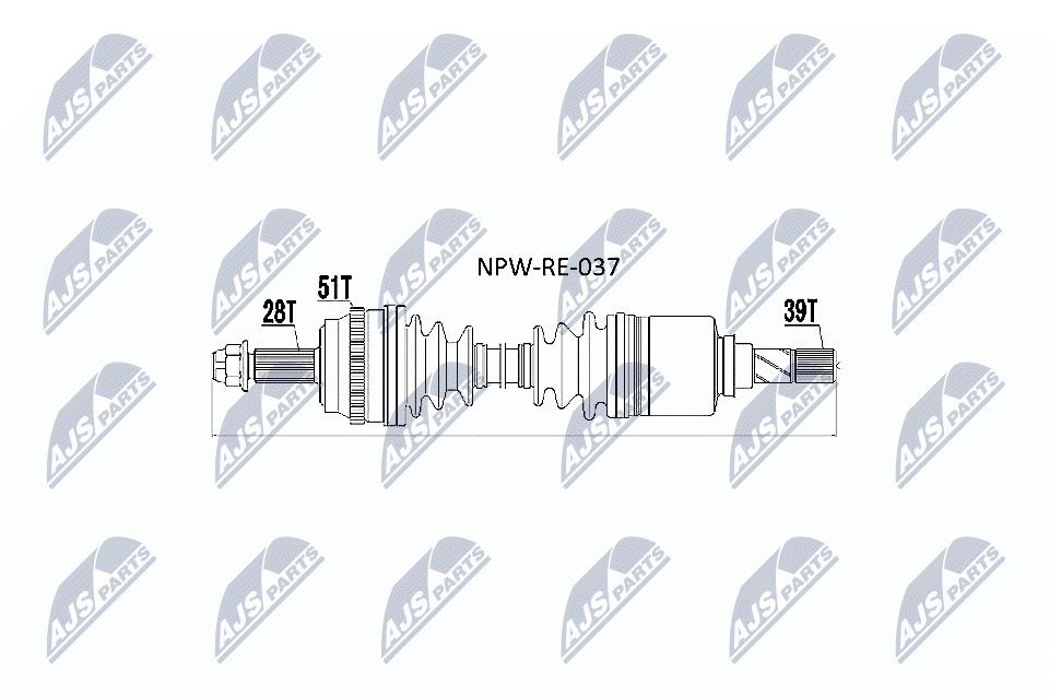 Drivaxel NTY NPW-RE-037 NTY NPW-RE-037: Drivaxlar Nissan INTERSTAR 2021