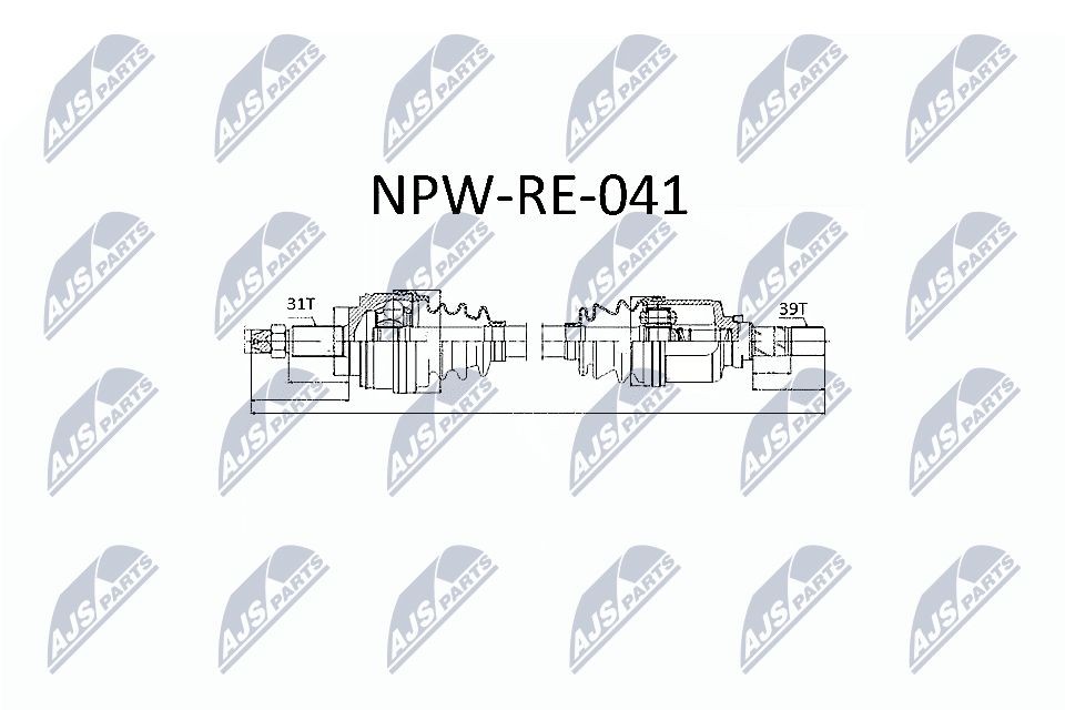 NTY Drive shaft NPW-RE-041 NTY NPW-RE-041 NV400 Minibus (X62, X62B) drive shaft cost