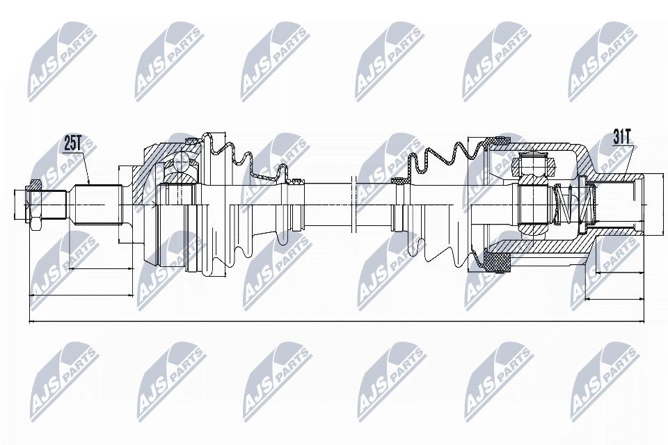 NTY Drivaxel NPW-RE-054 DACIA Duster SUV Drivaxel NTY NPW-RE-054