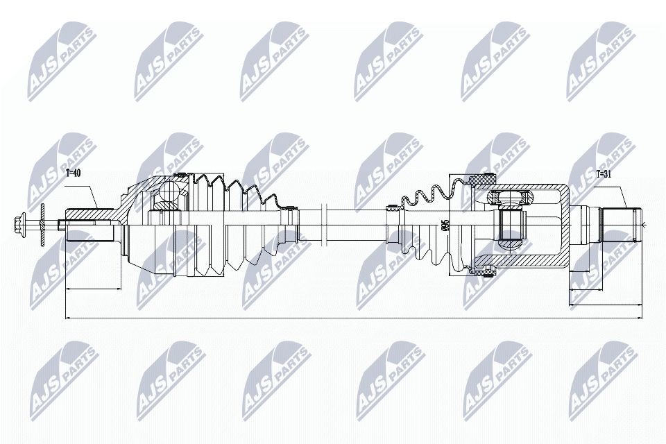 NTY Drivaksel NPW-VV-023 NTY NPW-VV-023 Drivaksel Volvo 760 Stasjonsvogn pris