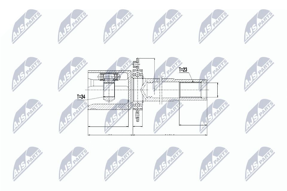 NTY Ledsats, drivaxel NPW-VW-026 NPW-VW-026 NTY drivknut Škoda FELICIA