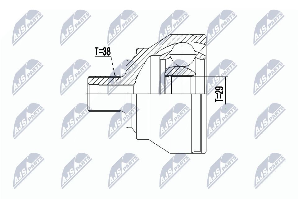 NTY Joint kit, drive shaft NPZ-AU-049 NTY NPZ-AU-049 VW Phaeton 3d cv joint cost