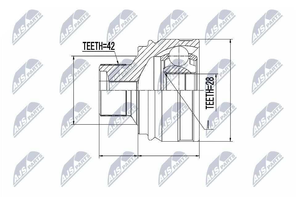 NTY Ledsæt, drivaksel NPZ-AU-054 NTY NPZ-AU-054 Ledsæt, drivaksel