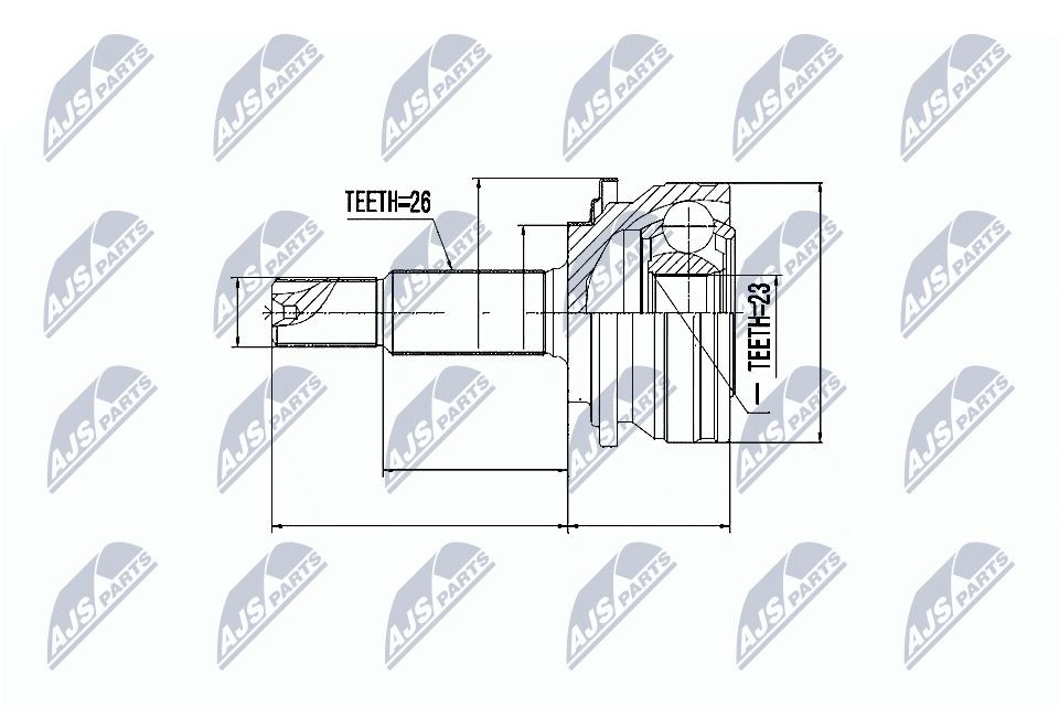 NTY Šarnīru komplekts, Piedziņas vārpsta NPZ-TY-079 NTY NPZ-TY-079 Pusass šarnīrs Toyota Urban Cruiser XP11 orģinālās cena