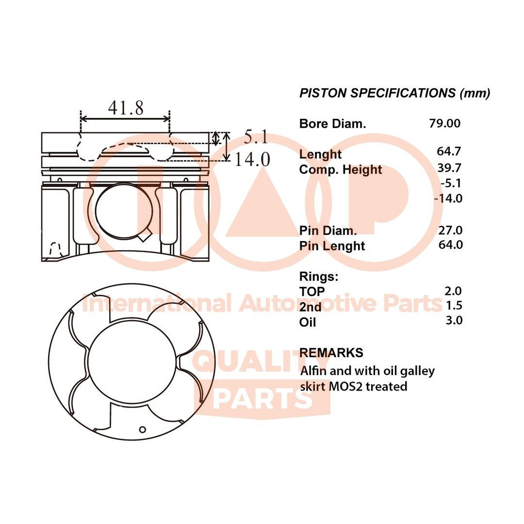 IAP QUALITY PARTS Êmbolo 100-06066 IAP QUALITY PARTS 100-06066 Pistão forjado Honda Odyssey RL3 baratos