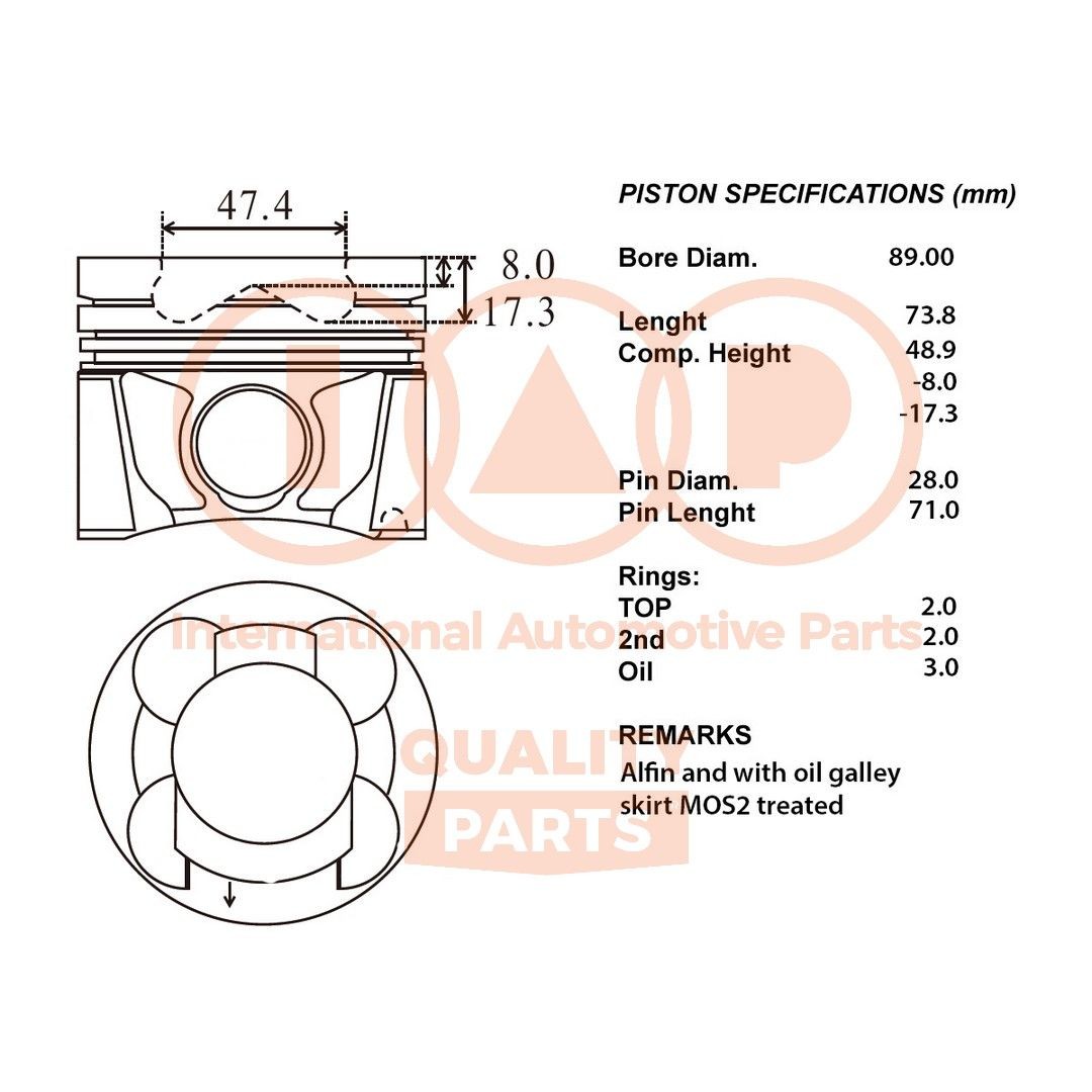 Pistone motore IAP QUALITY PARTS 100-13150 IAP QUALITY PARTS 100-13150 Pistone NISSAN PICK UP 2009