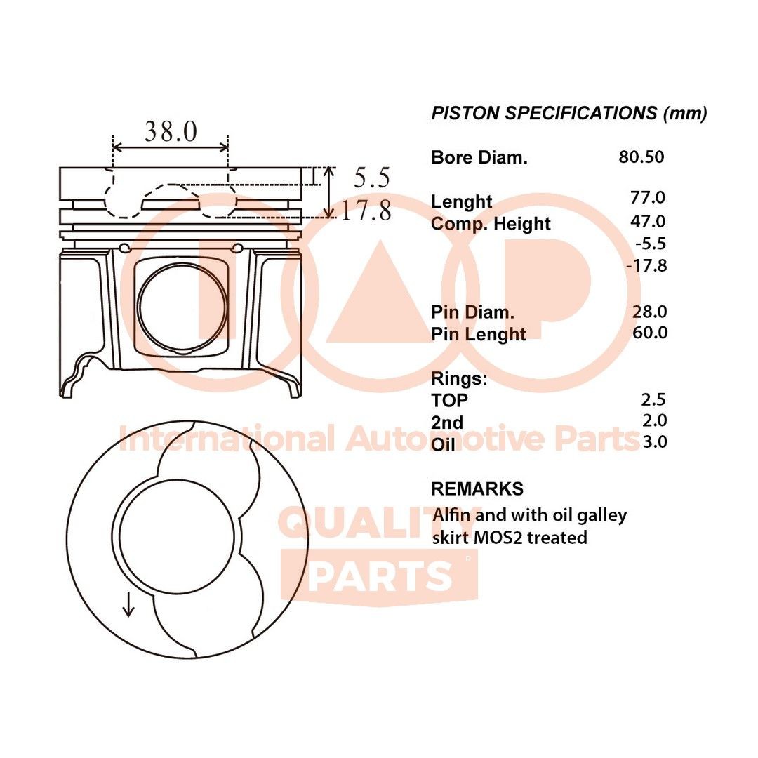 Pistone motore IAP QUALITY PARTS 100-13163 IAP QUALITY PARTS 100-13163 Pistone motore NISSAN PRIMERA 2019