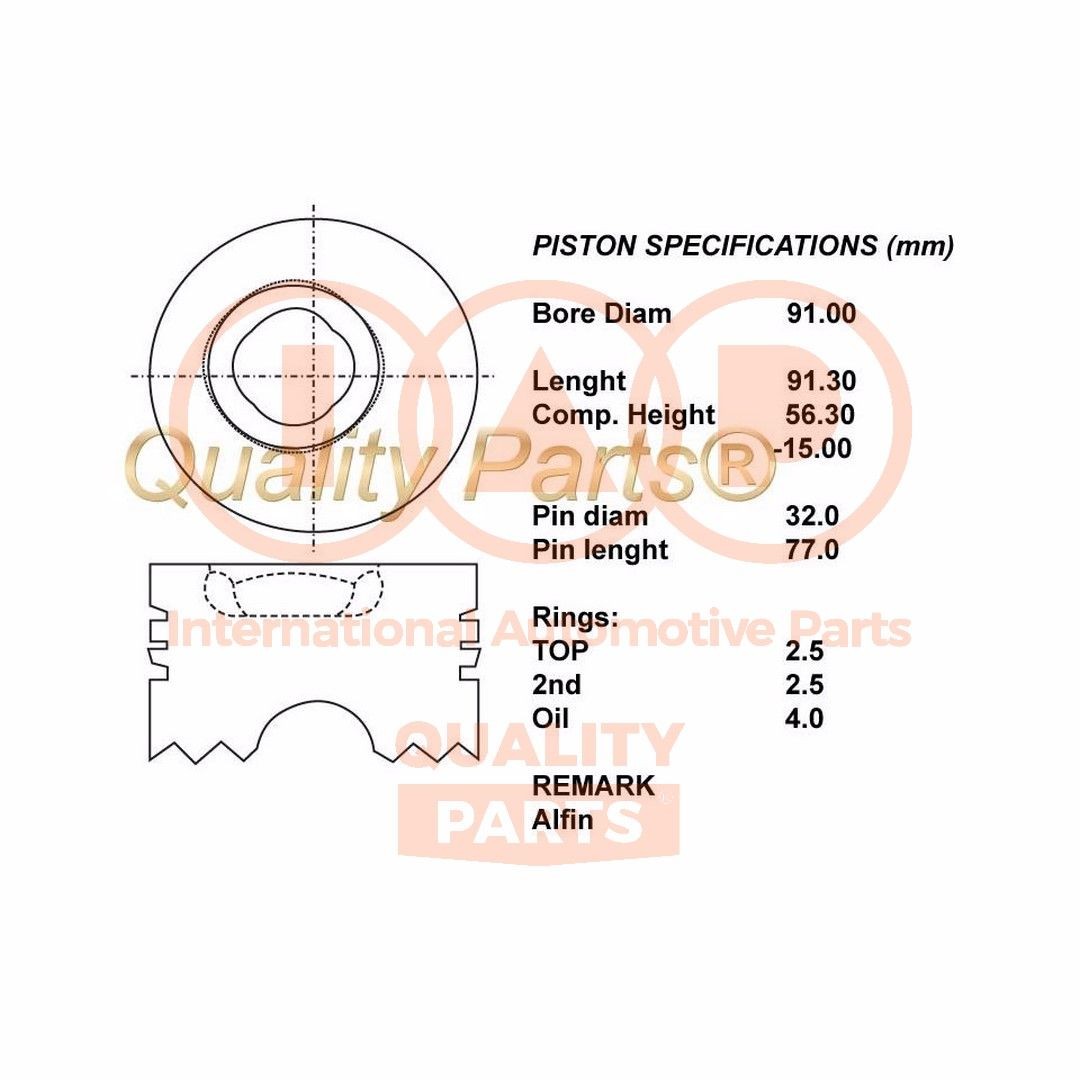 IAP QUALITY PARTS Piston 100-17042 100-17042 IAP QUALITY PARTS piston for TOYOTA AYGO