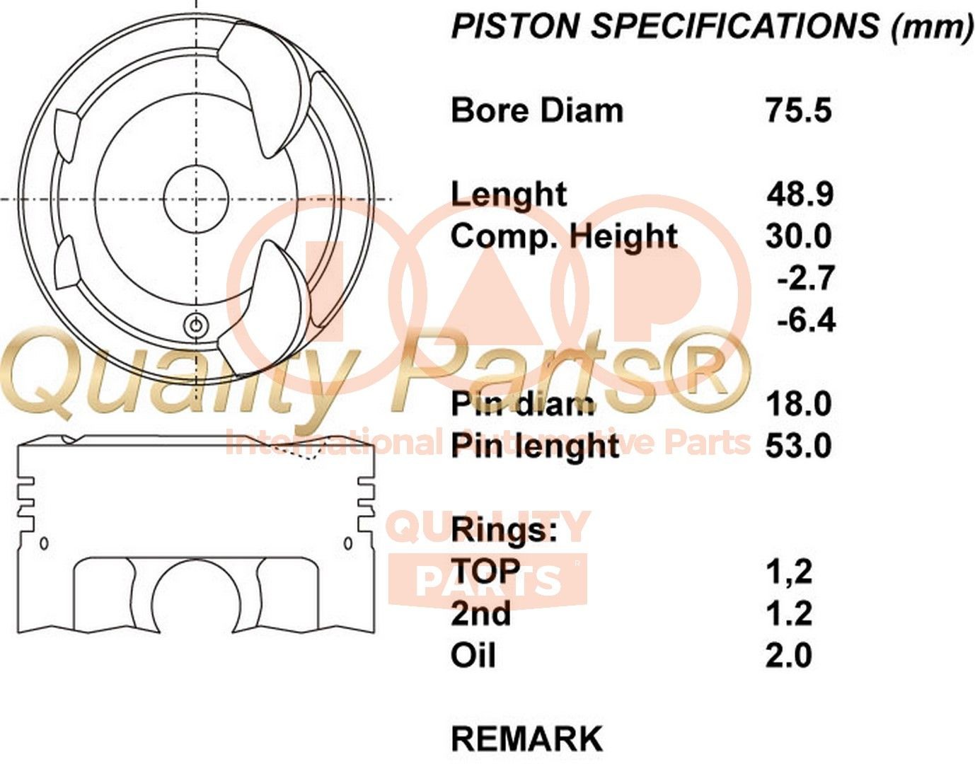 Zuiger IAP QUALITY PARTS 100-17111 IAP QUALITY PARTS 100-17111 Zuiger TOYOTA YARIS 1999