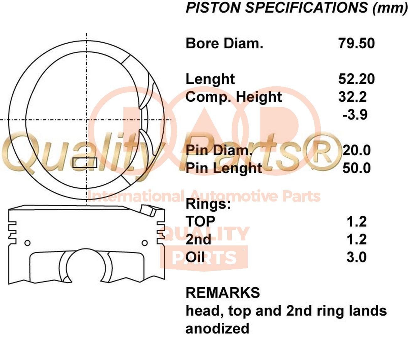Stempel IAP QUALITY PARTS 100-17115 IAP QUALITY PARTS 100-17115: Stempel Toyota COROLLA 2000