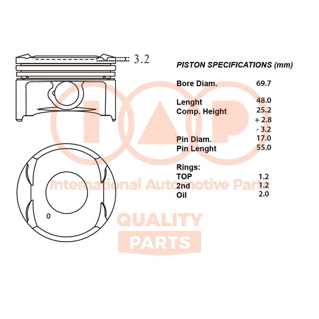 IAP QUALITY PARTS Stempel 100-20082 100-20082 IAP QUALITY PARTS Motor stempel Chevrolet billige