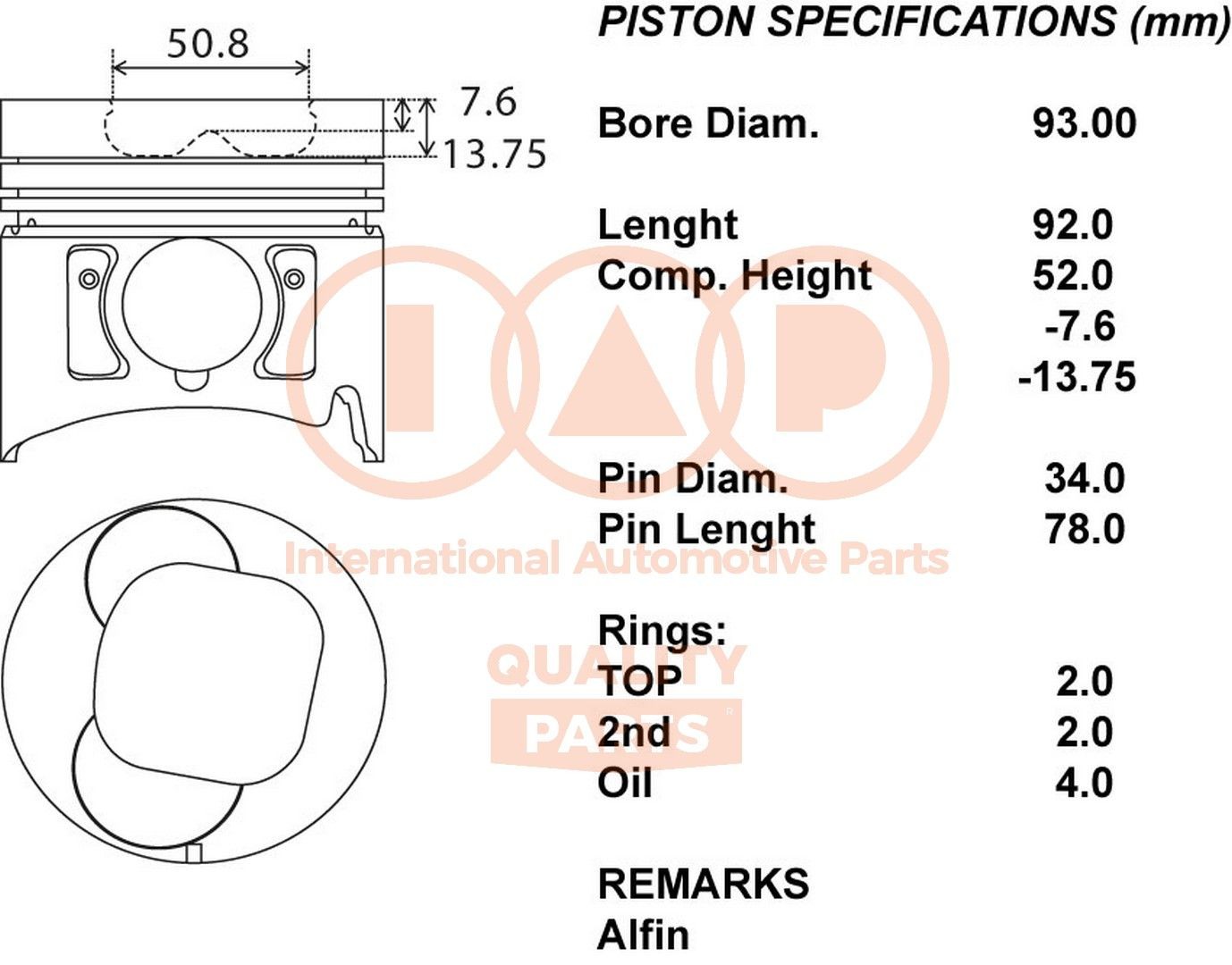 Stempel IAP QUALITY PARTS 101-09012 IAP QUALITY PARTS 101-09012: Stempel Isuzu TROOPER 2002