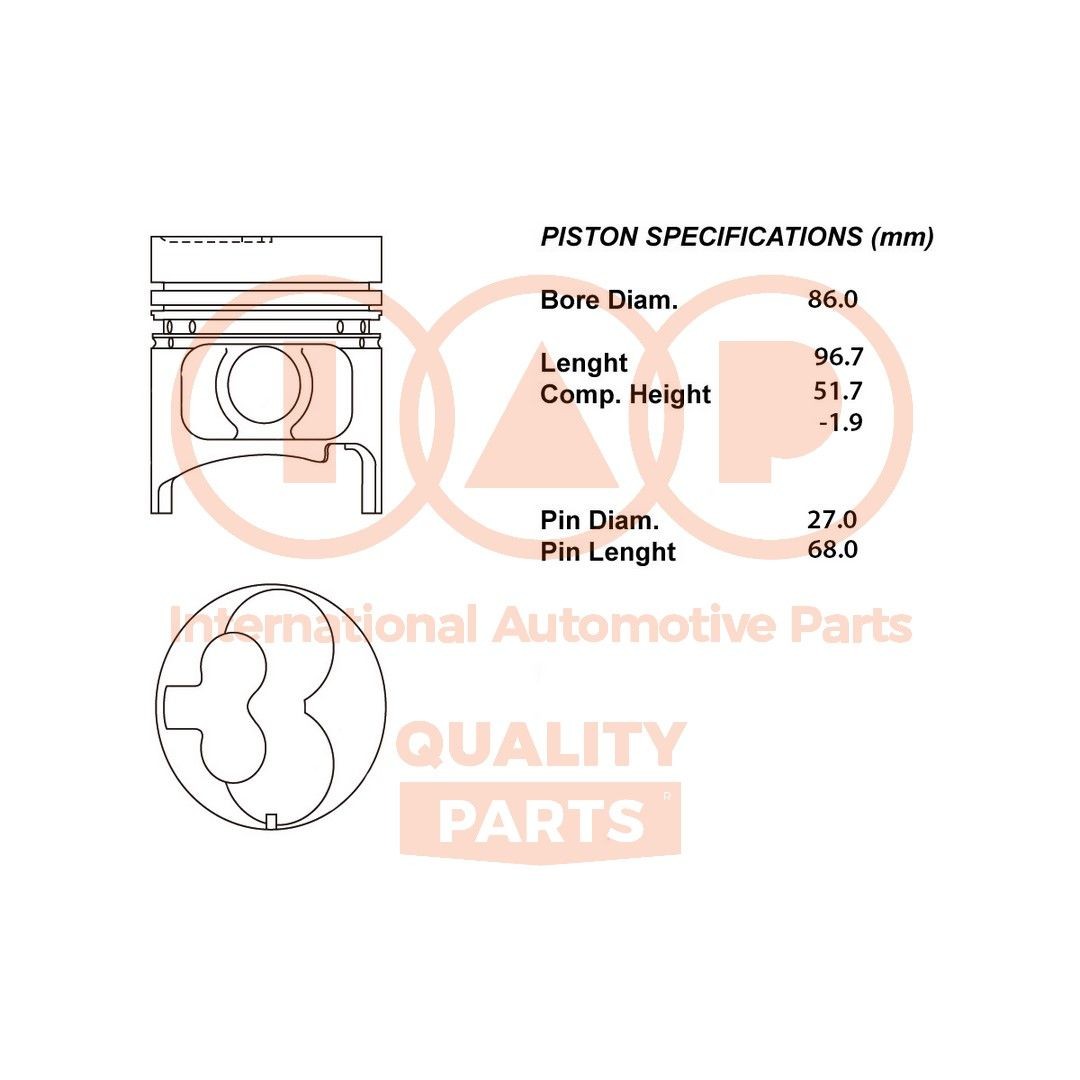 IAP QUALITY PARTS Pistone motore 101-10062 IAP QUALITY PARTS 101-10062 Pistone Jeep Cherokee XJ prezzo