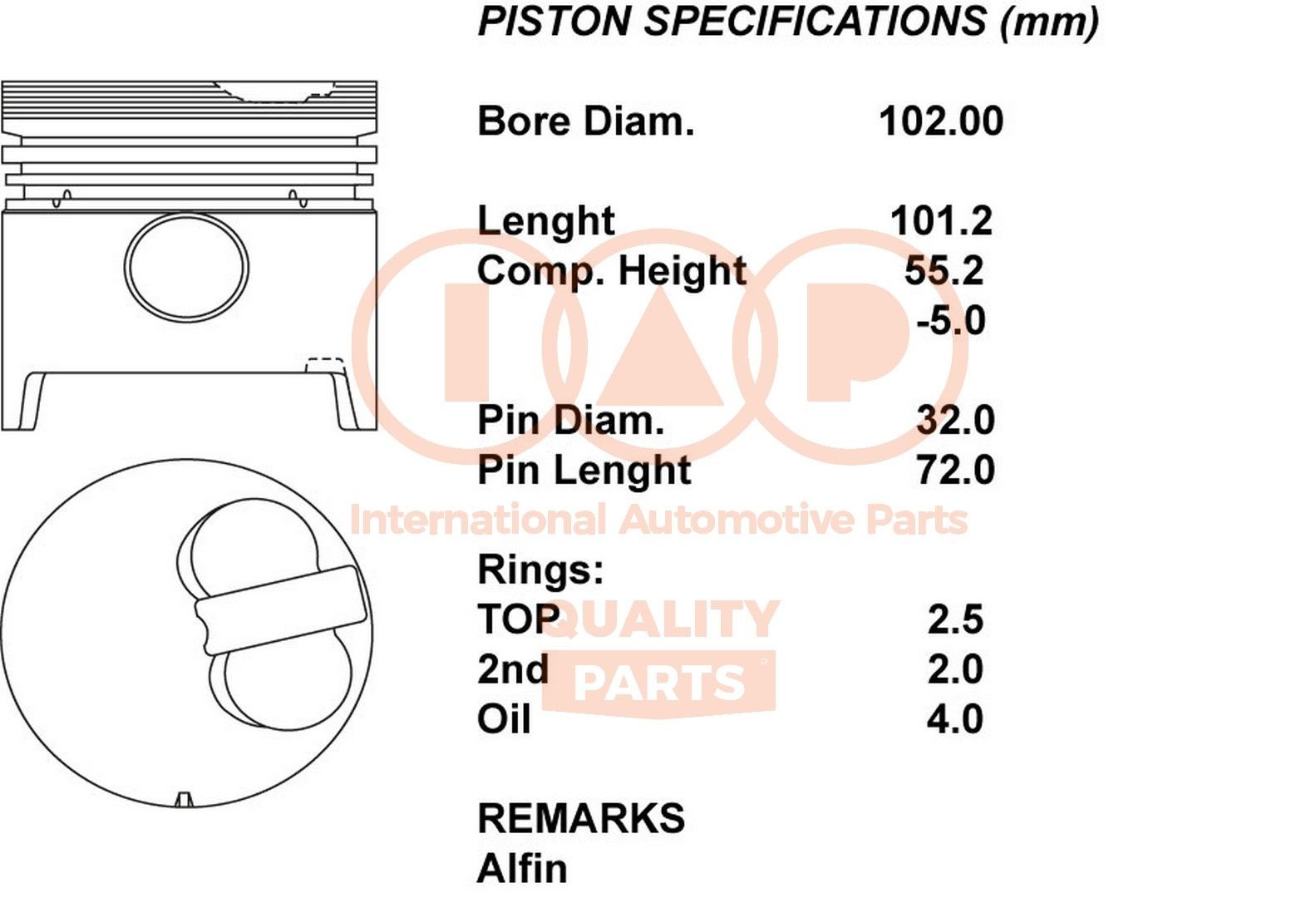 IAP QUALITY PARTS Piston 101-17030 101-17030 IAP QUALITY PARTS Piston moteur Toyota PZJ7_, KZJ7_, HZJ7_, BJ7_, LJ7_, RJ7_ prix