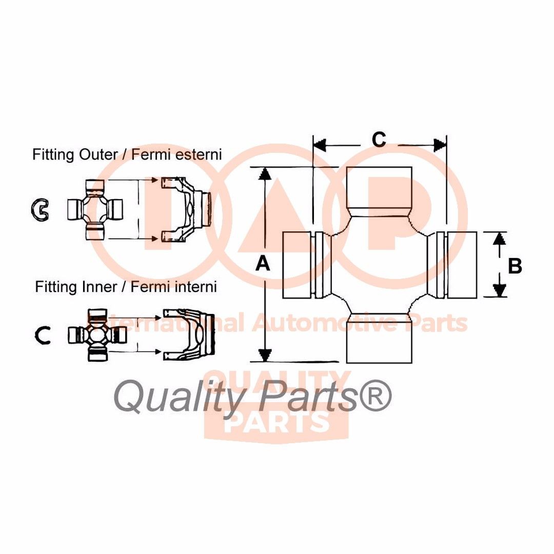 IAP QUALITY PARTS Kĺb pozdĺżneho hriadeľa 308-19010 auto Kĺb pozdĺżneho hriadeľa IAP QUALITY PARTS 308-19010 kúpiť