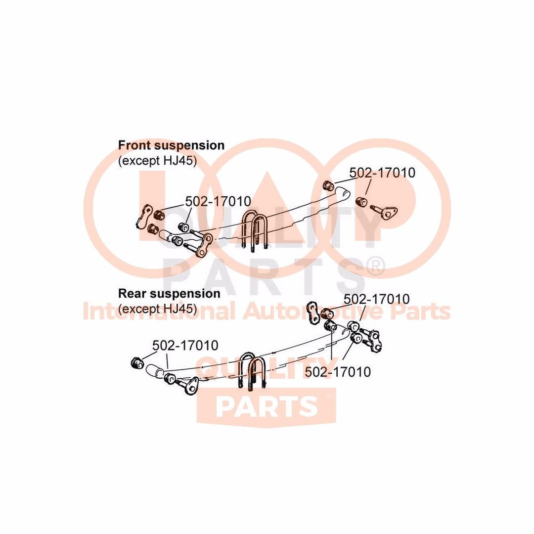 IAP QUALITY PARTS Bush, leaf spring 502-17010 FORD IAP QUALITY PARTS parabolic leaf springs 502-17010