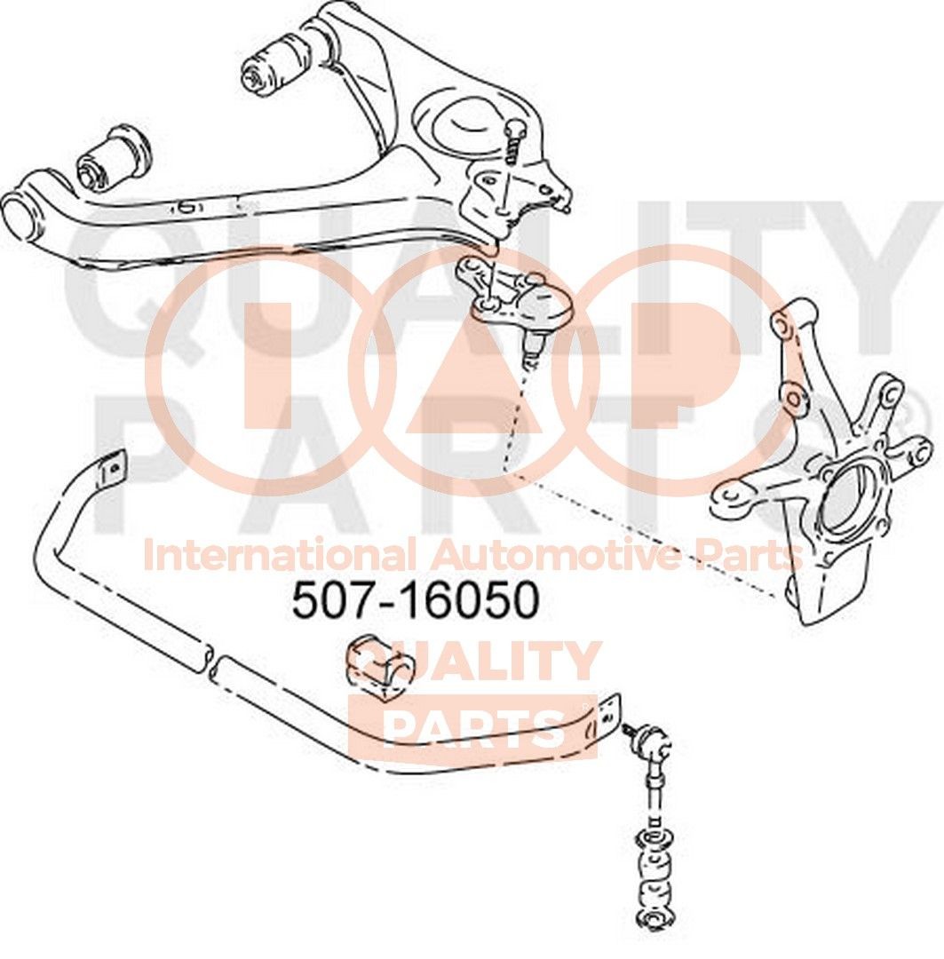 IAP QUALITY PARTS Stabilisatorstang rubber 507-16050 IAP QUALITY PARTS 507-16050 Lagerbus stabilisator Suzuki Vitara mk1 goedkoop