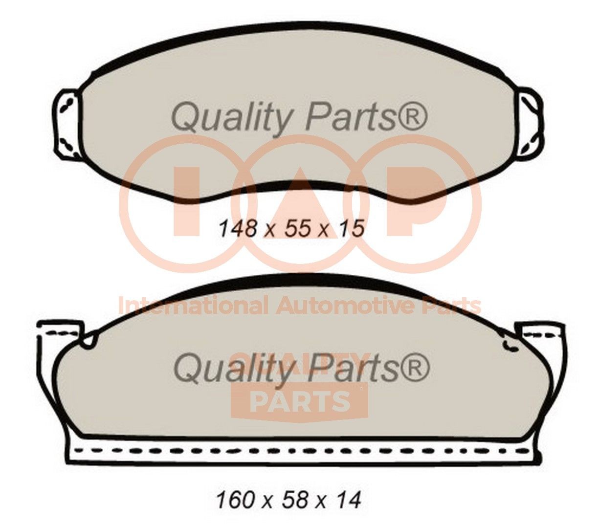 IAP QUALITY PARTS Bremseklodser 704-10021 IAP QUALITY PARTS 704-10021 Bremseklodser JEEP CJ5 - CJ8 SUV Cabriolet 2.5 88 HK 1983