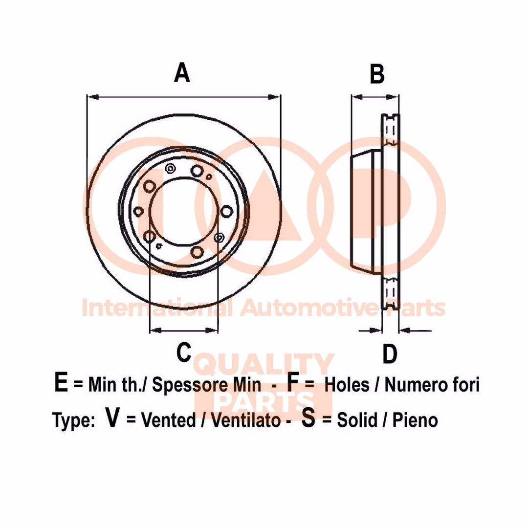 IAP QUALITY PARTS Disco freno 709-01020 IAP QUALITY PARTS 709-01020 Disco freno