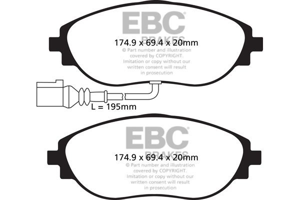 EBC Brakes Brake pad set DP42127R RENAULT MASTER EBC Brakes brake pads DP42127R