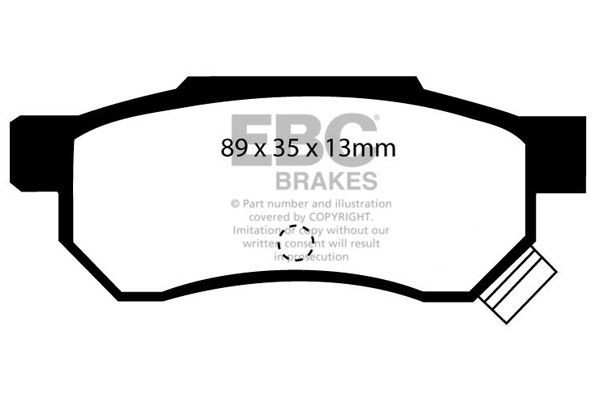 EBC Brakes Bromsbelägg DP4642/2R EBC Brakes DP4642/2R Bromsbelägg ROVER 200 Sedan (XH) 213 S 73 hk 1987