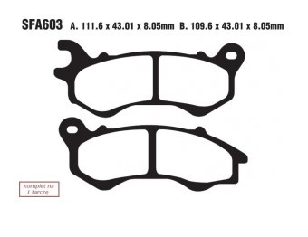 EBC Brakes Bremseklosser SFA603 Bremsekloss EBC Brakes Peugeot 308 SFA603