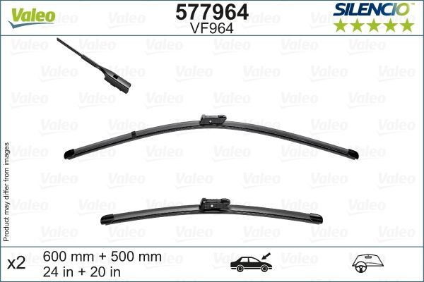 Wiper blade VALEO 577964 VALEO 577964 VOLVO XC40 2022 windscreen wipers