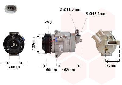 VAN WEZEL Klimakompressor 0800K052 AC Kompressor VAN WEZEL Jeep COMPASS 0800K052