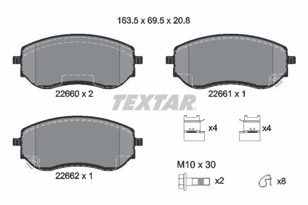 TEXTAR Remblokken 2266001 TEXTAR 2266001 Remblokken NISSAN NP300 Navara Pick-up (D23) 2.5 166 Pk 2018