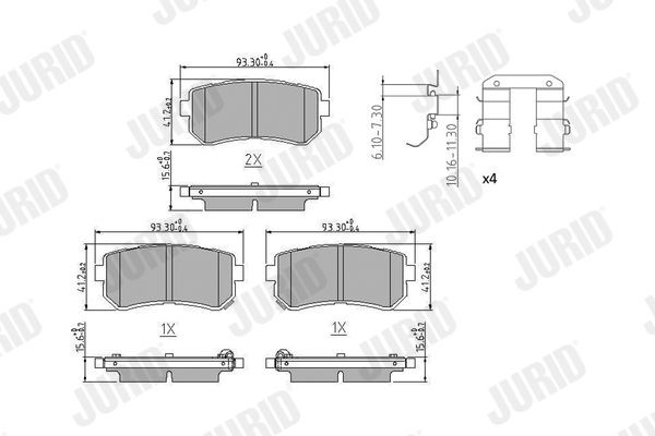 JURID Bremžu kluči 573830J Sporta bremžu kluči JURID Hyundai i40 573830J