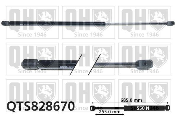 QUINTON HAZELL Ammortizatore pneumatico, Cofano bagagli / vano carico QTS828670 QUINTON HAZELL QTS828670 Molle a gas portellone VW Beetle 5c prezzo