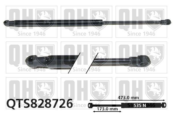 Gasveer achterklep QUINTON HAZELL QTS828726 QUINTON HAZELL QTS828726: Gasveer kofferbak Toyota VERSO 2014