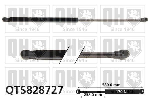 QUINTON HAZELL Mola pneumática, capot do motor QTS828727 QUINTON HAZELL QTS828727 originais Amortecedor do capô Citroen C1 2 custo
