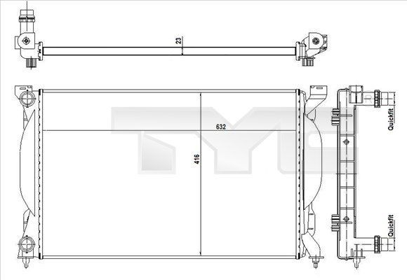 TYC Radiador, arrefecimento do motor 702-0012-R Radiador de água TYC 600 702-0012-R baratos