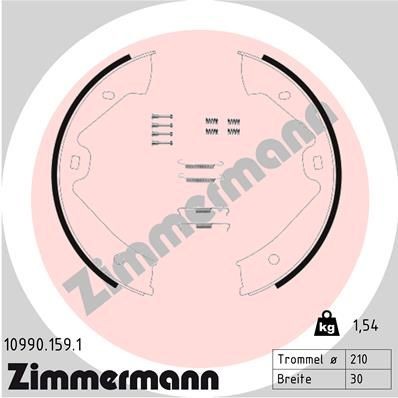 ZIMMERMANN Piduriklotside komplekt, seisupidur 10990.159.1 10990.159.1 Piduriklotside seisupidur ZIMMERMANN NISSAN PATROL
