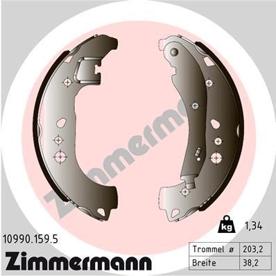 ZIMMERMANN Piduriklotside komplekt 10990.159.5 Trummelpiduriklotsid ZIMMERMANN 940 10990.159.5 odav