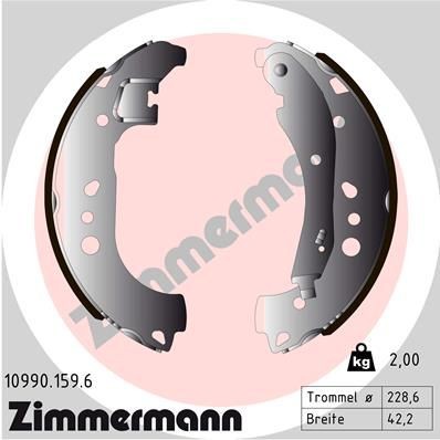 ZIMMERMANN Bremsbackensatz 10990.159.6 10990.159.6 ZIMMERMANN SKODA KAMIQ Trommelbremsen Set Kosten