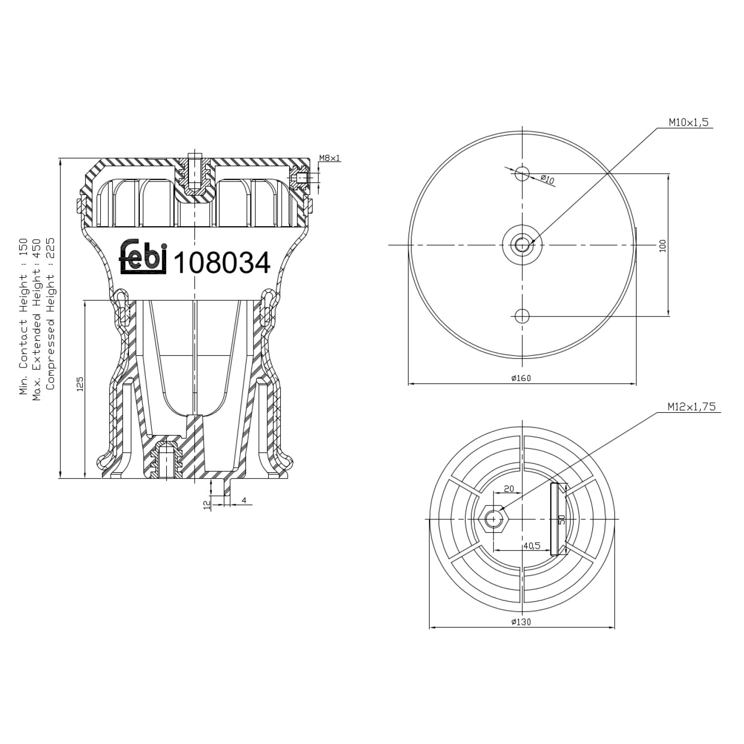 FEBI BILSTEIN Fjerbælg, luftaffjedring 108034 108034 Fjerbælg, luftaffjedring JEEP WRANGLER FEBI BILSTEIN