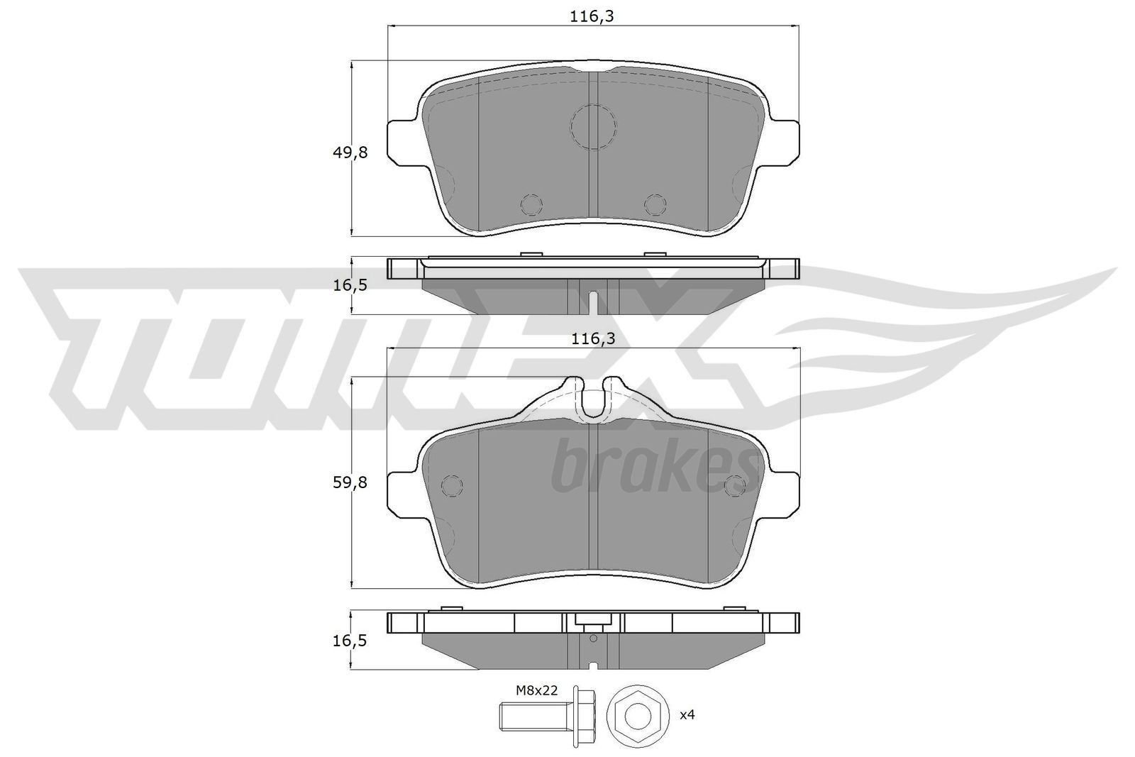 TOMEX brakes Piduriklotsid TX 18-79 Klotsid TOMEX brakes Mercedes-Benz C-klass TX 18-79